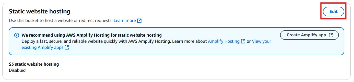 Set S3 Bucket Static Site Hosting