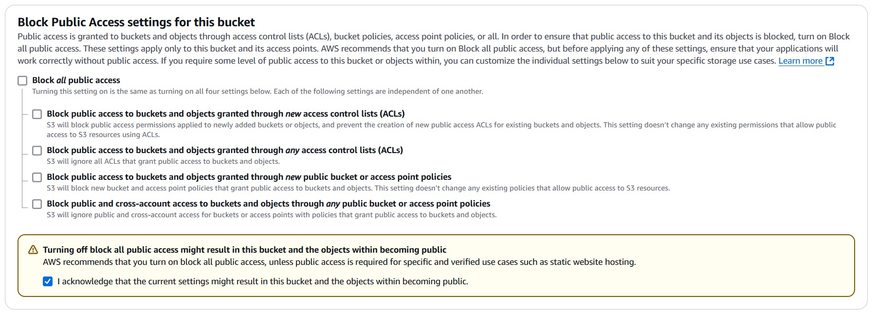Set S3 Bucket Access